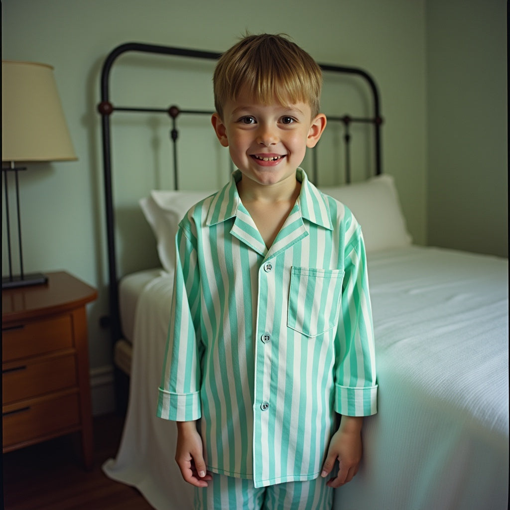 Mint green and white stripes