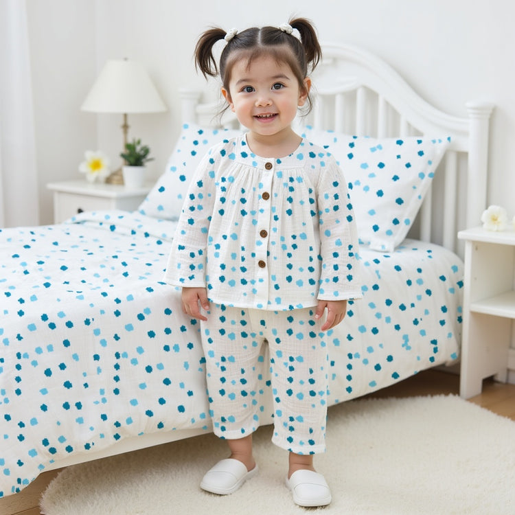 Blue Polka Spots - Night Wear