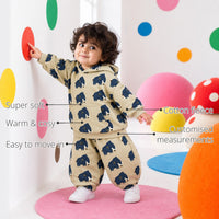 Beige Mammoth Hooded Boys' Barrel Pant Set features