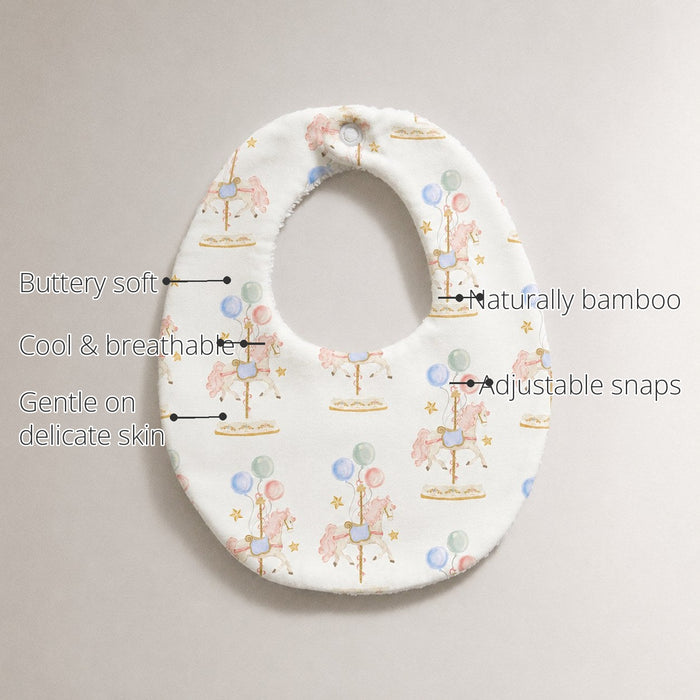 Carousel Bamboo Baby Bib features