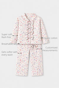 Multi- Coloured Floral Girls' Night Suit features