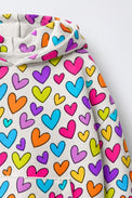 Multi Hearts Hooded Barrel Pant Set flat lay by Anaario