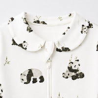 Panda & Bamboo bamboo cotton baby sleepsuit — footed zip-front sleepsuit, onesie romper