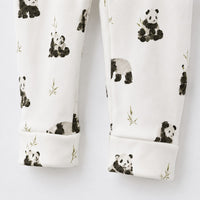 Panda & Bamboo bamboo cotton baby sleepsuit — bamboo cotton onesie romper flatlay