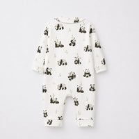 Panda & Bamboo bamboo cotton baby sleepsuit — two-way zip romper onesie