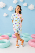 Boy wearing Anaario Pastel Horse Shorts