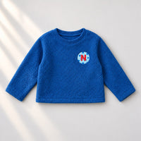 Cobalt Blue Varsity Fleece Set top by Anaario