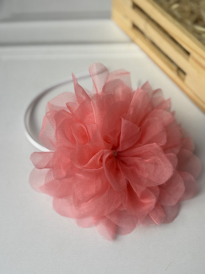 Anaario Peach Flower Organza Bow Hairband, hair band for kids
