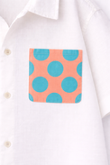 Boy wearing Anaario Peach Pop Pocket Shirt Set