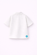 Boy wearing Anaario Peach Pop Pocket Shirt Set