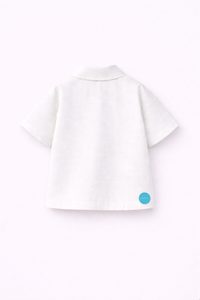Boy wearing Anaario Peach Pop Pocket Shirt Set