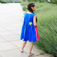 Girl wearing Anaario Playful Peekaboo Dress, Aqua Magic Print
