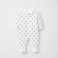 Penguin bamboo cotton baby sleepsuit — two-way zip romper onesie