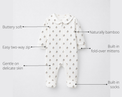 Anaario Penguin Bamboo Baby Sleepsuit – Zip Romper Onesie key features