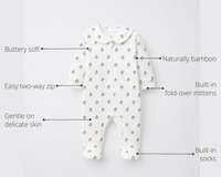 Anaario Penguin Bamboo Baby Sleepsuit – Zip Romper Onesie key features