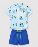 Boy wearing Anaario Penguin Chill Magic Shorts Co-ord Set