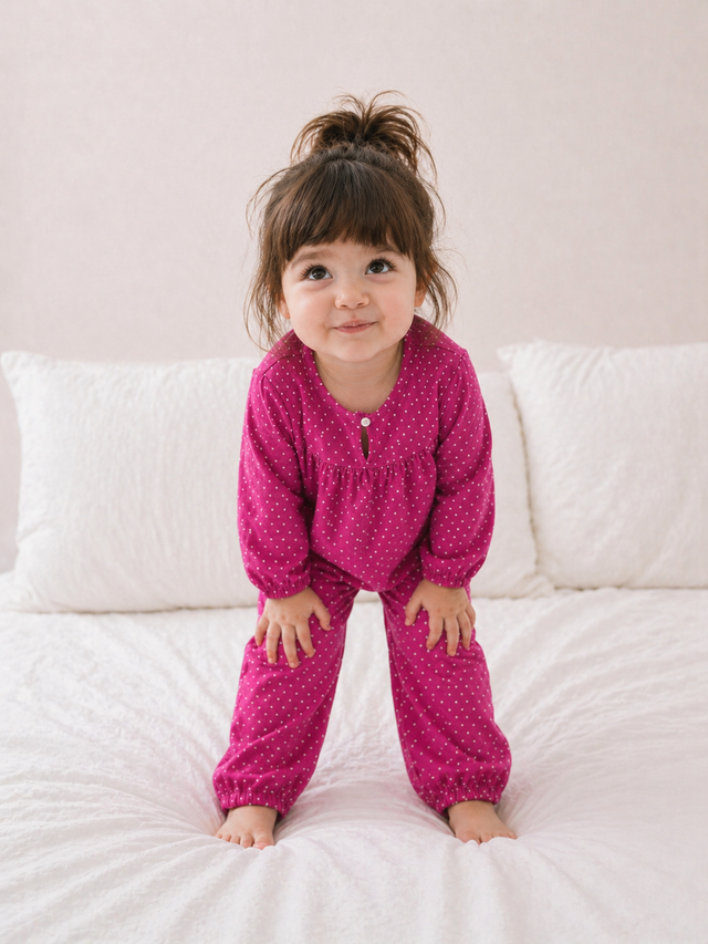 Girl wearing Anaario Pink-a-Boo Night Suit
