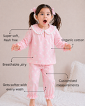 Girl wearing Anaario Pink Alphabet Night Suit