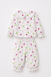 Girl wearing Anaario Pink Blossom Night Suit