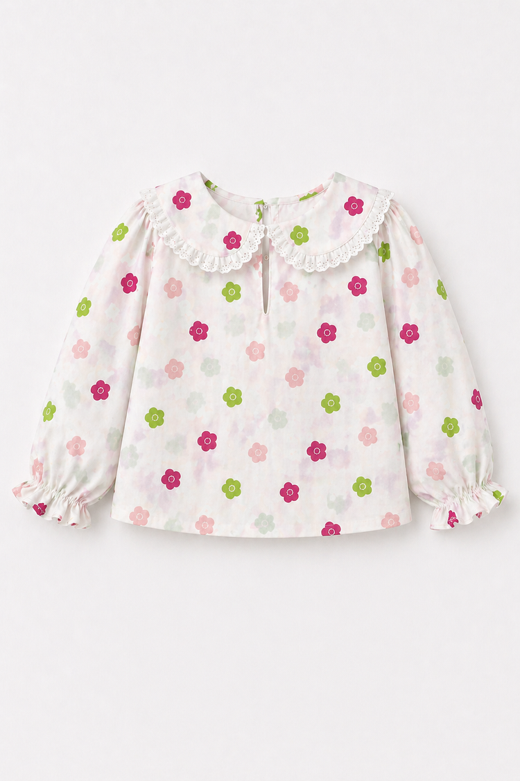 Girl wearing Anaario Pink Blossom Night Suit
