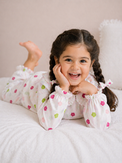 Girl wearing Anaario Pink Blossom Night Suit