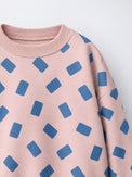 Pink-Blue Rectangle Jogger Set flat lay by Anaario