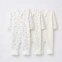 Pink Bunny bamboo baby sleepsuit combo — coordinating full-sleeve two-way zip romper onesies