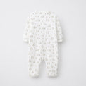 Pink Bunny bamboo cotton baby sleepsuit — footed zip-front sleepsuit, onesie romper