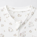 Pink Bunny bamboo cotton baby sleepsuit — bamboo cotton onesie romper flatlay