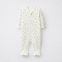 Pink Bunny bamboo cotton baby sleepsuit — full-sleeve baby sleepsuit, zip onesie