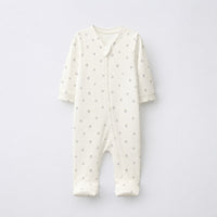Pink Bunny bamboo cotton baby sleepsuit — two-way zip romper onesie