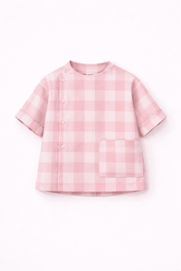 Boy wearing Anaario Pink Check Pocket Co-ord Set