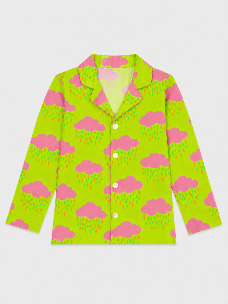 Girl wearing Anaario Pink Clouds Night Suit
