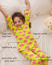 Girl wearing Anaario Pink Clouds Night Suit