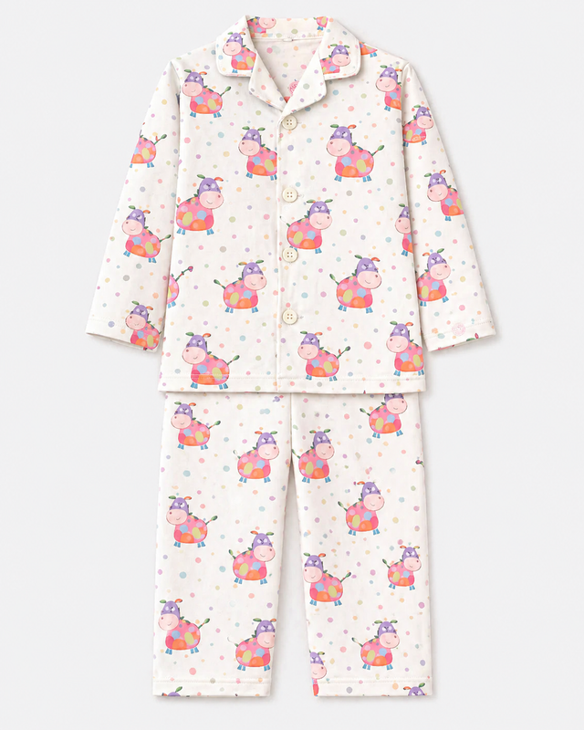 Boy wearing Anaario Pink Cow Night Suit