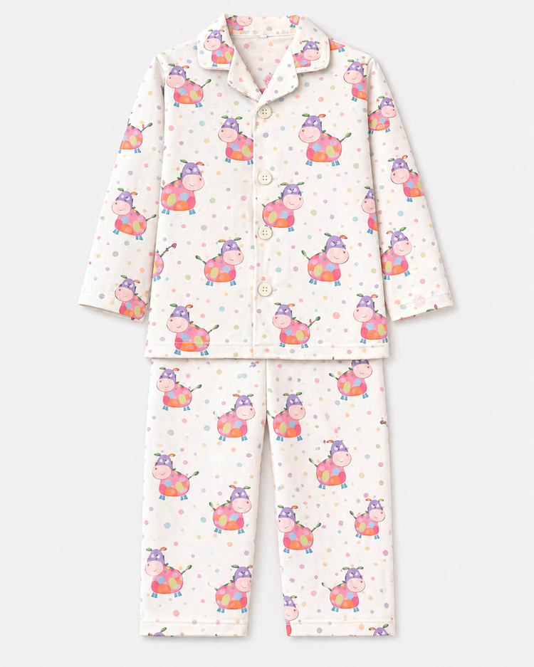 Boy wearing Anaario Pink Cow Night Suit