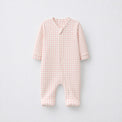 Pink Floral bamboo cotton baby sleepsuit — two-way zip romper onesie