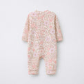 Pink Floral bamboo cotton baby sleepsuit — full-sleeve baby sleepsuit, zip onesie