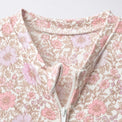Pink Floral bamboo cotton baby sleepsuit — two-way zip romper onesie