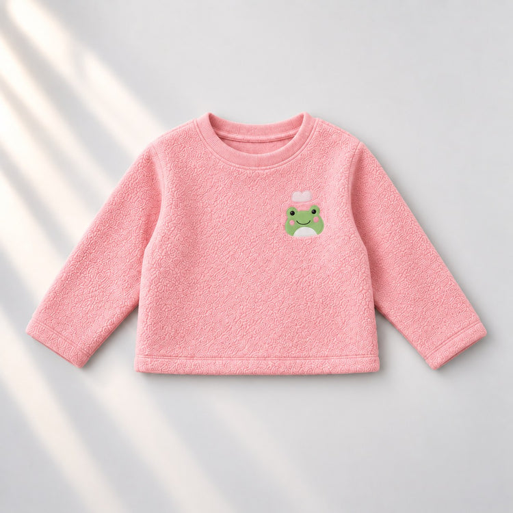 Pink Frog Fleece Set top by Anaario