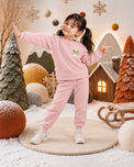 Pink Frog Fleece Set on child by Anaario – winter fleecewear