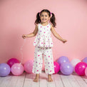 Girl wearing Anaario Pink Hearts Co-ord Set