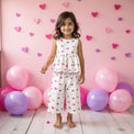 Girl wearing Anaario Pink Hearts Co-ord Set
