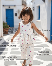 Girl wearing Anaario Pink Hearts Co-ord Set
