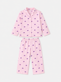 Girl wearing Anaario Pink Petal Night Suit
