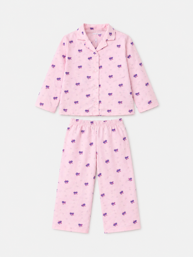 Girl wearing Anaario Pink Petal Night Suit