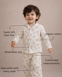 Boy wearing Anaario Pink Sheep Night Suit