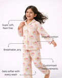 Girl wearing Anaario Pink Snail-House Night Suit