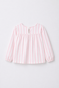 Girl wearing Anaario Pink Stripes Night Suit