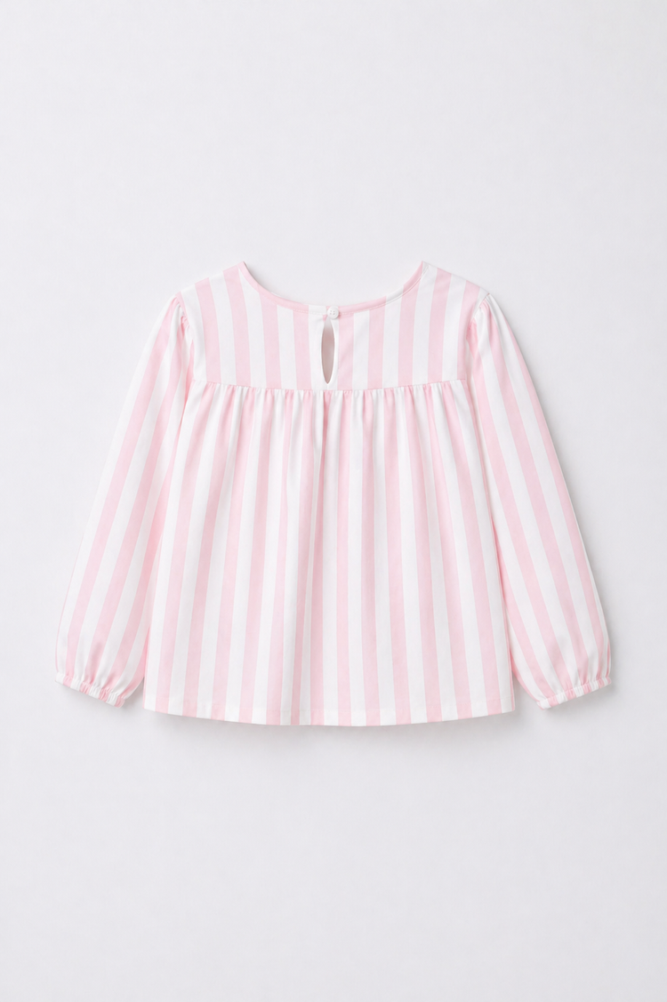 Girl wearing Anaario Pink Stripes Night Suit